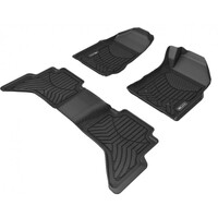 Holden Colorado Dual Cab 2015-ON Front and Rear Black Rubber 3DMAXTRAC Floor Mats