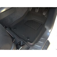 Toyota Hilux N80 Dual Cab (Auto Trans) 2015-2021 Black Front and Rear Rubber KAGU Floor Mats