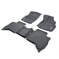 Toyota Hilux Dual Cab-Auto Trans 2015-ON Front and Rear Black Rubber 3DMAXTRAC Floor Mats