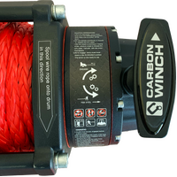 24 Volt Carbon 12K 12000lb Electric Winch With Synthetic Rope