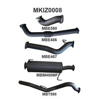 Manta Exhaust to suit DMAX 3.0L 10 - 12 SWB Without Cat