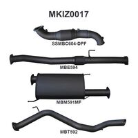 Manta Exhaust to suit MU-X 2017 ON 3.0L DPF TURBO BACK WITH CAT