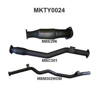 Manta Exhaust to suit VDJ76 V8 Wagon 3in With Cat Rear WOM