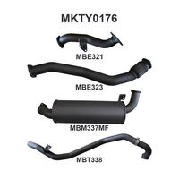 Manta Exhaust to suit HZJ80 1HZ WAGON 3in FROM TURBO BACK Muffler With CT26 Turbo Fitted