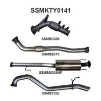 Manta Exhaust to suit Hilux GUN126R 2.8L Turbo Back 3in Muffler With Cat