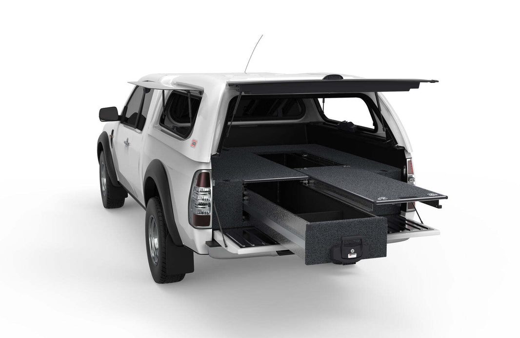 SINGLE ROLLER FLOOR DRAWERS TO SUIT FORD RANGER SUPER CAB/EXTRA CAB 01/2006-09/2011