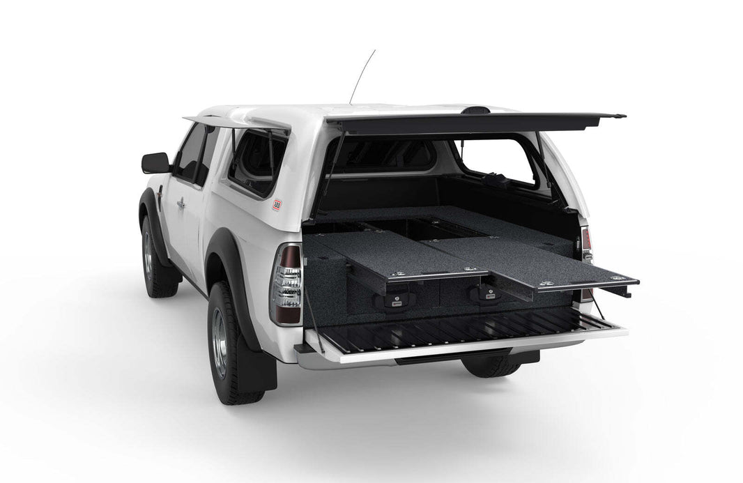 DUAL ROLLER FLOOR DRAWERS TO SUIT FORD RANGER SUPER CAB/EXTRA CAB 01/2006-09/2011