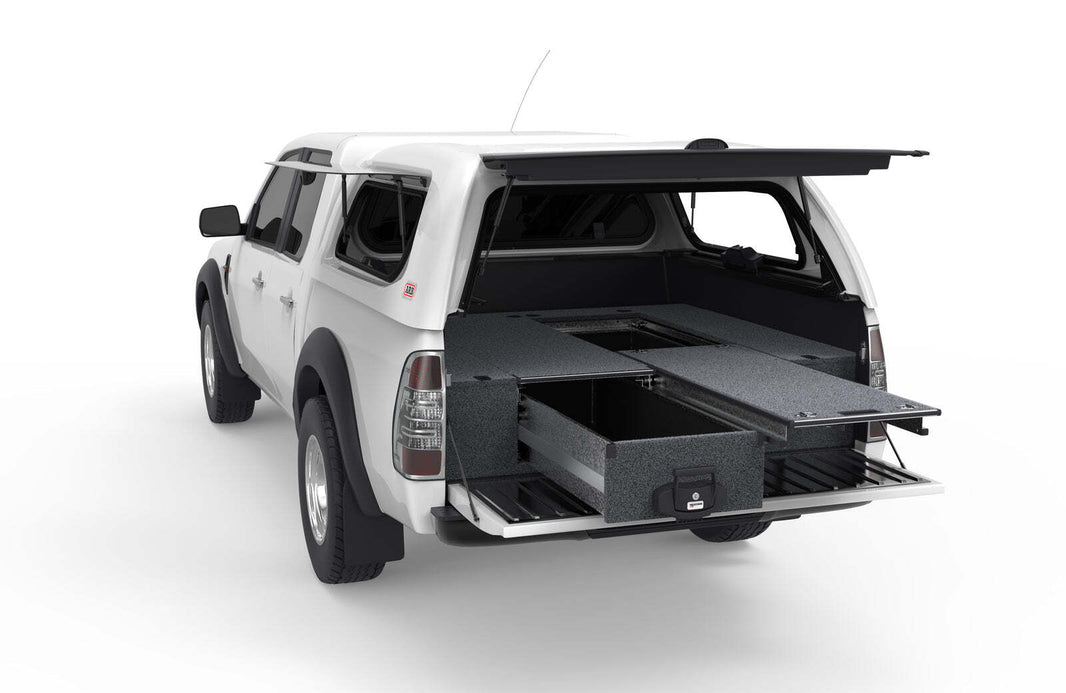 SINGLE ROLLER FLOOR DRAWERS TO SUIT FORD RANGER DUAL CAB 01/2006-09/2011
