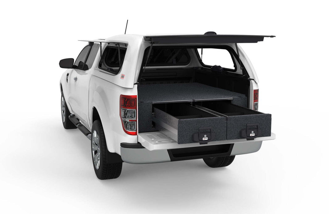 FIXED FLOOR DRAWERS TO SUIT FORD RANGER PX MK1 SUPER CAB/EXTRA CAB 10/2011-06/2015