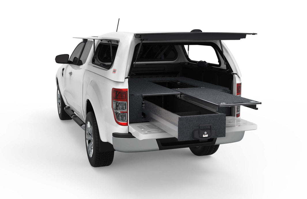 SINGLE ROLLER FLOOR DRAWERS TO SUIT FORD RANGER PX MK1 SUPER CAB/EXTRA CAB 10/2011-06/2015