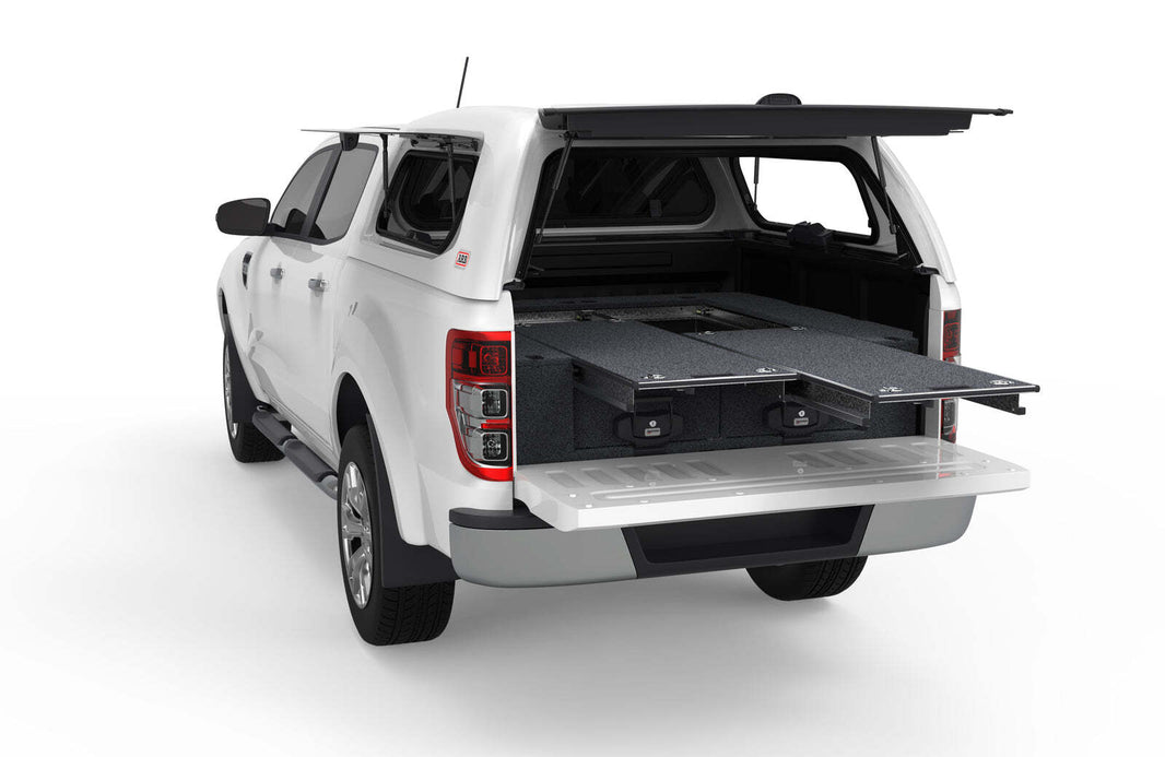 DUAL ROLLER FLOOR DRAWERS TO SUIT FORD RANGER PX MK1 DUAL CAB 10/2011-06/2015