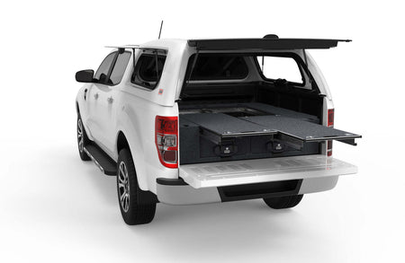 DUAL ROLLER FLOOR DRAWERS TO SUIT FORD RANGER PX MK3 DUAL CAB 07/2015-06/2022