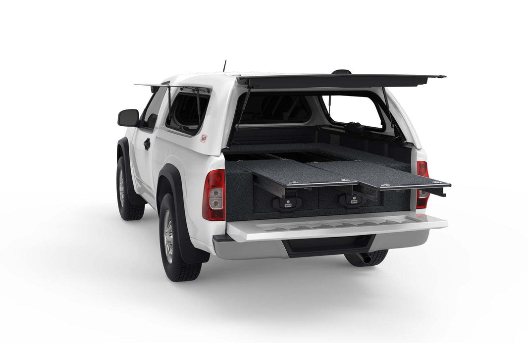 DUAL ROLLER FLOOR DRAWERS TO SUIT HOLDEN RODEO SINGLE CAB 12/2002-07/2012