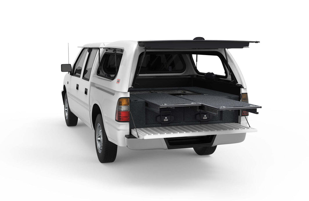 DUAL ROLLER FLOOR DRAWERS TO SUIT HOLDEN RODEO DUAL CAB 01/1988-11/2002