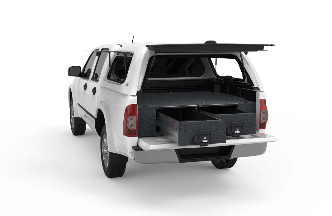 FIXED FLOOR DRAWERS TO SUIT HOLDEN RODEO DUAL CAB 12/2002-07/2012