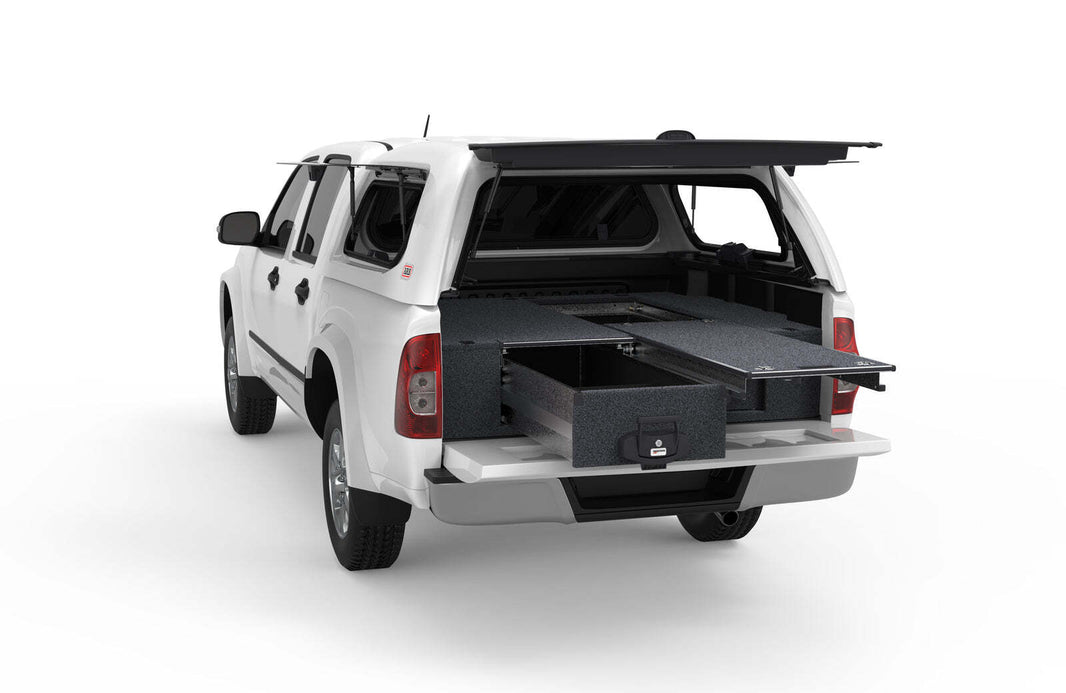 SINGLE ROLLER FLOOR DRAWERS TO SUIT HOLDEN RODEO DUAL CAB 12/2002-07/2012
