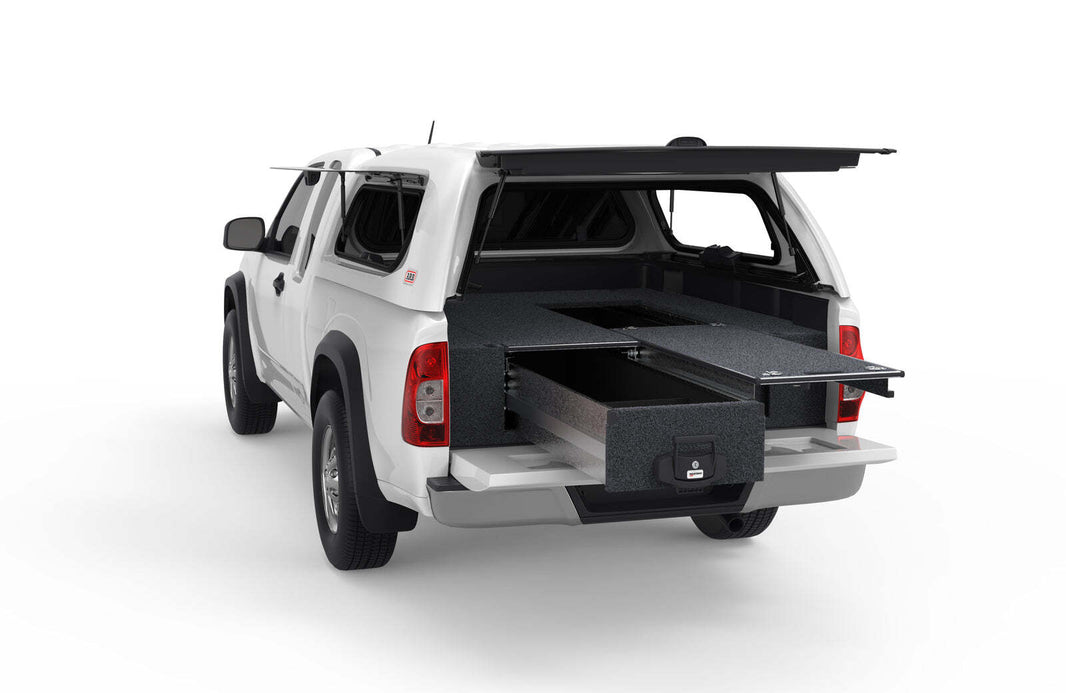 SINGLE ROLLER FLOOR DRAWERS TO SUIT HOLDEN RODEO EXTRA CAB 12/2002-07/2012