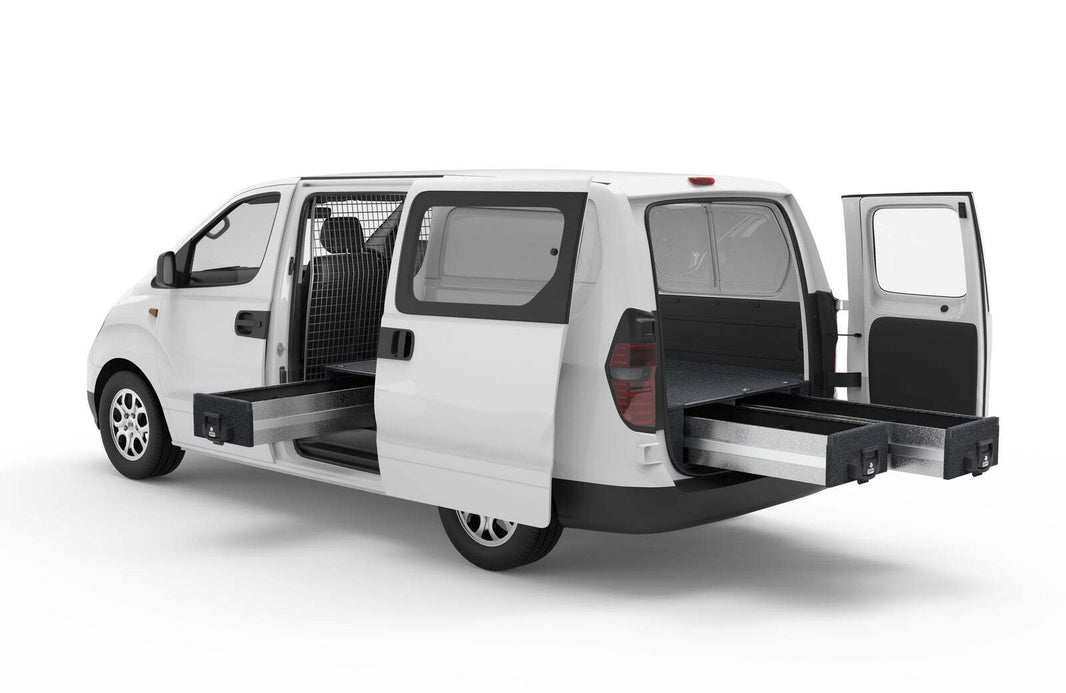 FIXED FLOOR SIDE DRAWERS & FIXED FLOOR REAR DRAWERS TO SUIT HYUNDAI ILOAD VAN 01/2009-12/2021