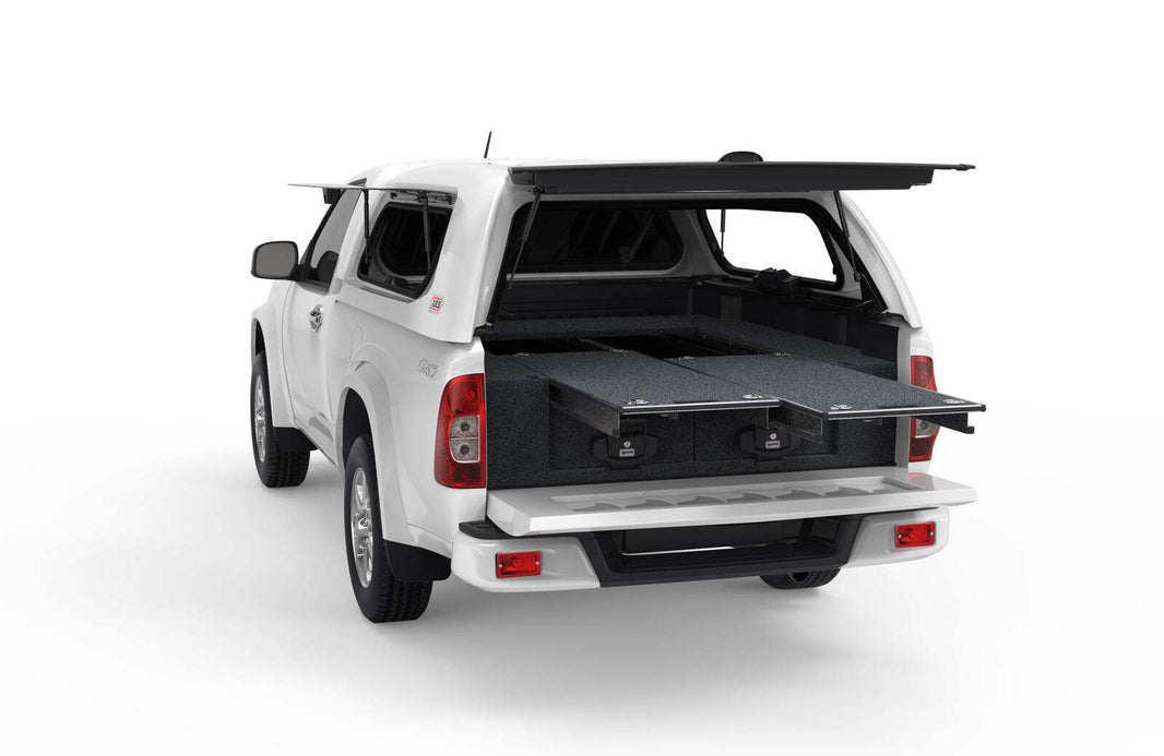 DUAL ROLLER FLOOR DRAWERS TO SUIT ISUZU D-MAX SINGLE CAB 12/2002-07/2012