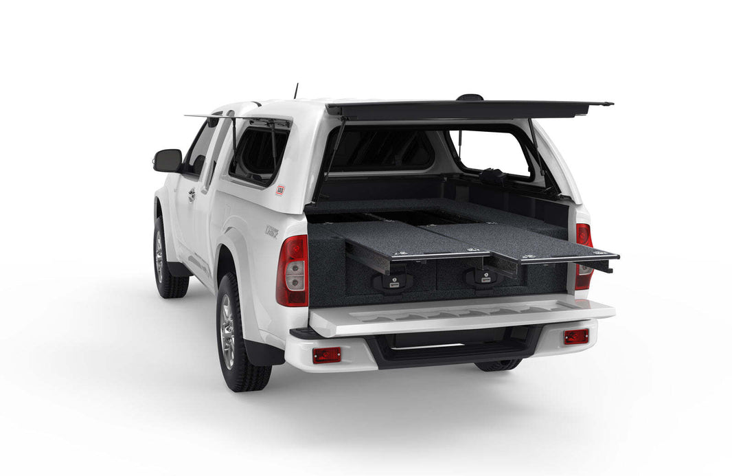 DUAL ROLLER FLOOR DRAWERS TO SUIT ISUZU D-MAX EXTRA CAB 12/2002-07/2012