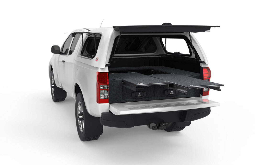 DUAL ROLLER FLOOR DRAWERS TO SUIT ISUZU D-MAX TF SPACE CAB/EXTRA CAB 07/2012-08/2020