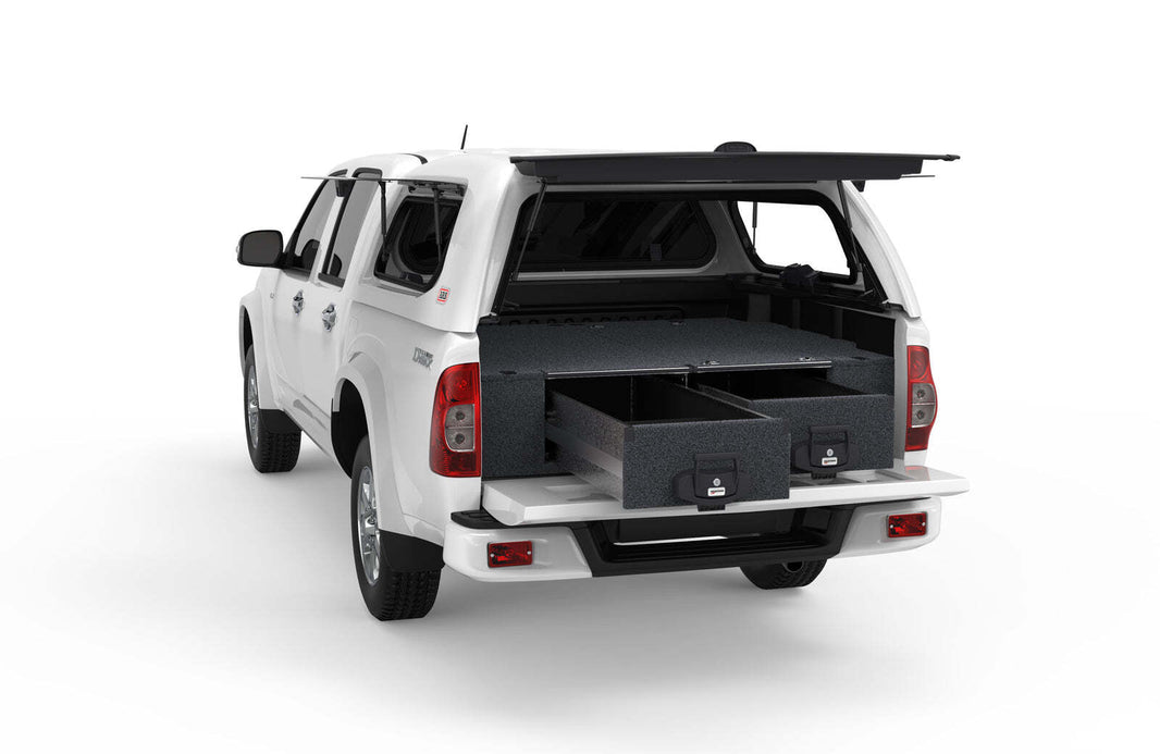 FIXED FLOOR DRAWERS TO SUIT ISUZU D-MAX DUAL CAB 12/2002-07/2012