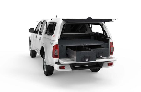 FIXED FLOOR DRAWERS TO SUIT ISUZU D-MAX DUAL CAB 12/2002-07/2012
