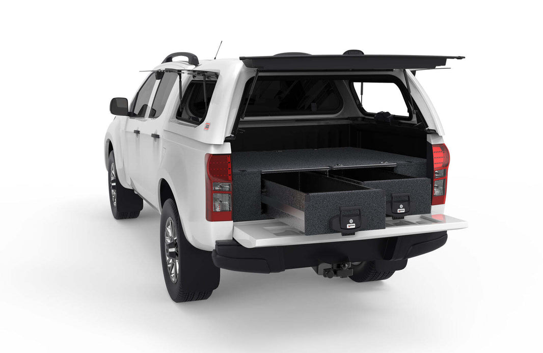 FIXED FLOOR DRAWERS TO SUIT ISUZU D-MAX TF DUAL CAB 09/2012-08/2020