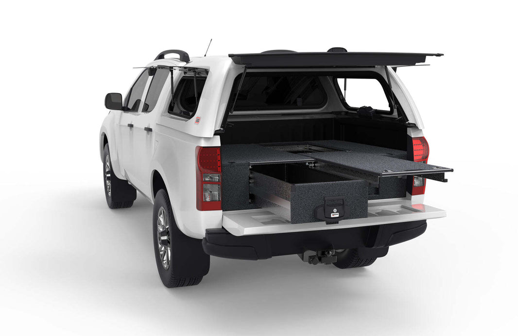 SINGLE ROLLER FLOOR DRAWERS TO SUIT ISUZU D-MAX TF DUAL CAB 09/2012-08/2020