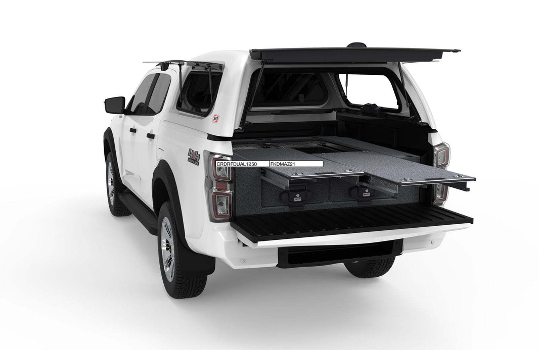 DUAL ROLLER FLOOR DRAWERS TO SUIT ISUZU D-MAX MY21 DUAL CAB 10/2020-CURRENT