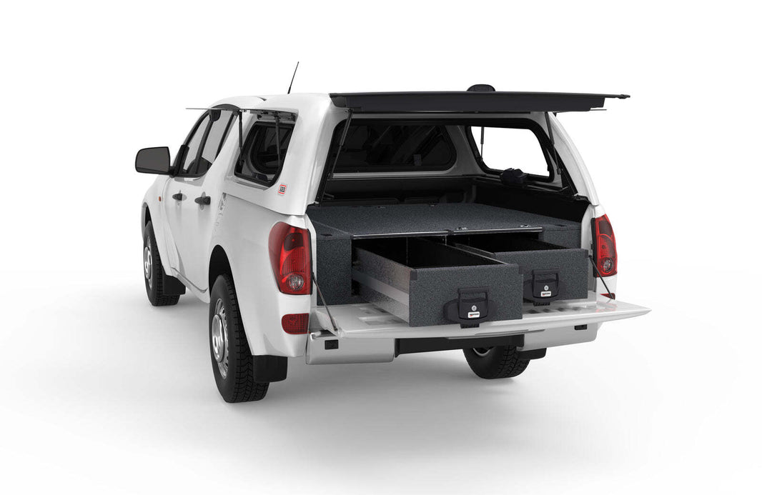 FIXED FLOOR DRAWERS TO SUIT MITSUBISHI TRITON ML DUAL CAB 08/2006-09/2009