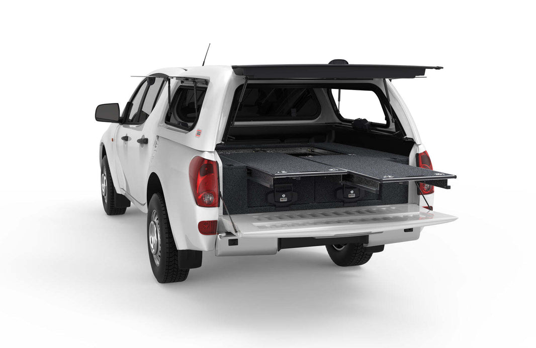 DUAL ROLLER FLOOR DRAWERS TO SUIT MITSUBISHI TRITON ML DUAL CAB 08/2006-09/2009