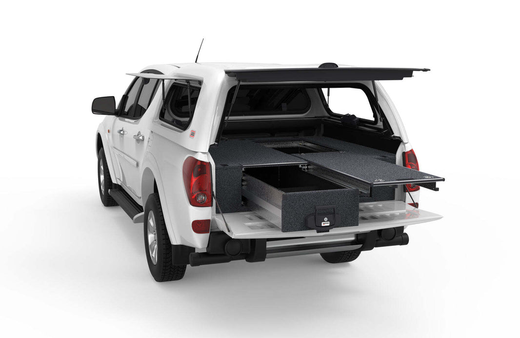 SINGLE ROLLER FLOOR DRAWERS TO SUIT MITSUBISHI TRITON MN DUAL CAB 10/2009-02/2015