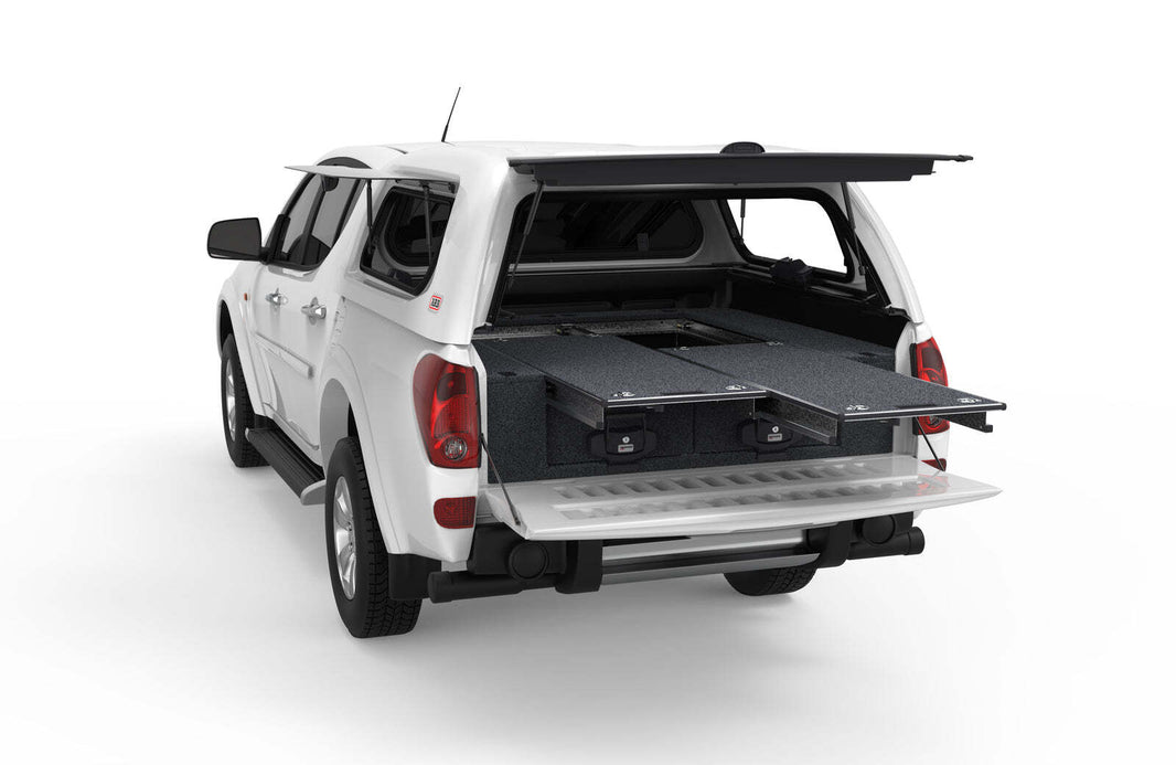 DUAL ROLLER FLOOR DRAWERS TO SUIT MITSUBISHI TRITON MN DUAL CAB 10/2009-02/2015