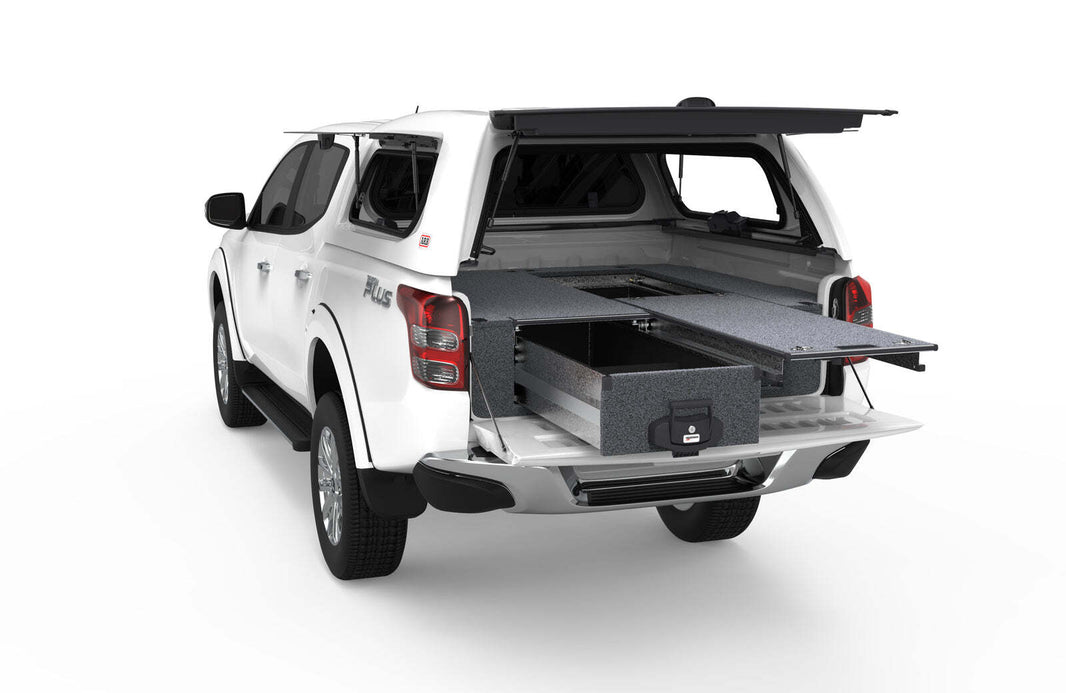 SINGLE ROLLER FLOOR DRAWERS TO SUIT MITSUBISHI TRITON MQ DUAL CAB 03/2015-12/2018