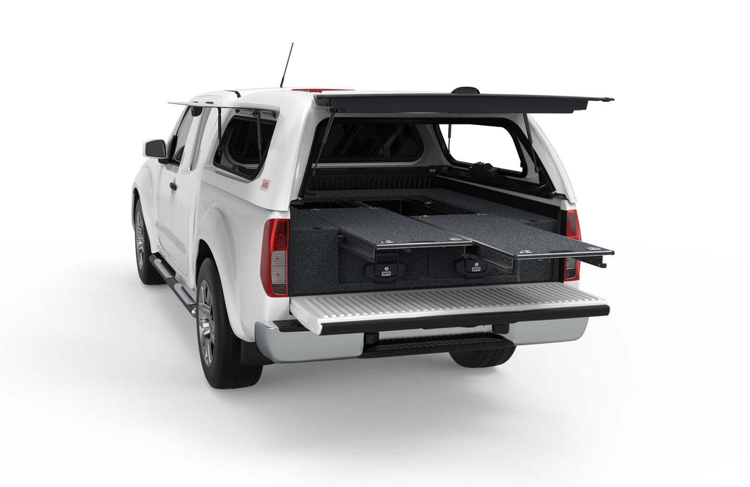 DUAL ROLLER FLOOR DRAWERS TO SUIT NISSAN NAVARA D40 STX KING/EXTRA CAB 11/2005-03/2015