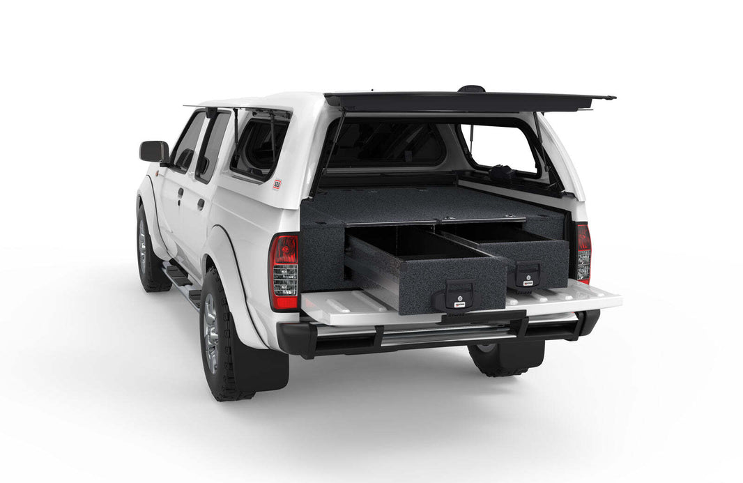 FIXED FLOOR DRAWERS TO SUIT NISSAN NAVARA D22 DUAL CAB 04/1997-03/2015