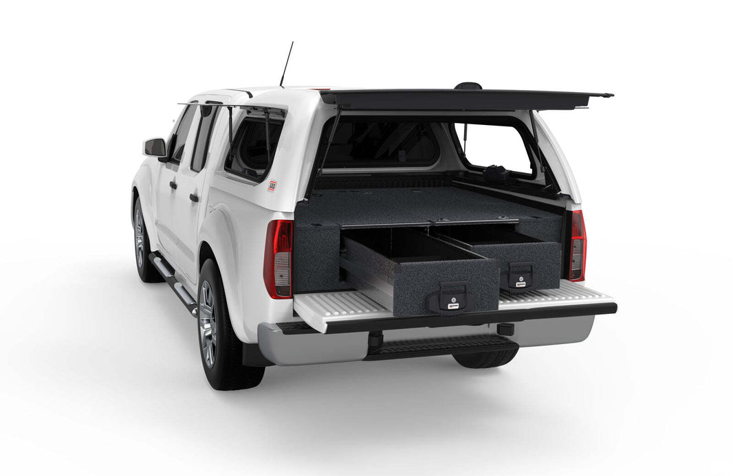 FIXED FLOOR DRAWERS TO SUIT NISSAN NAVARA D40 RX DUAL CAB 11/2005-03/2015
