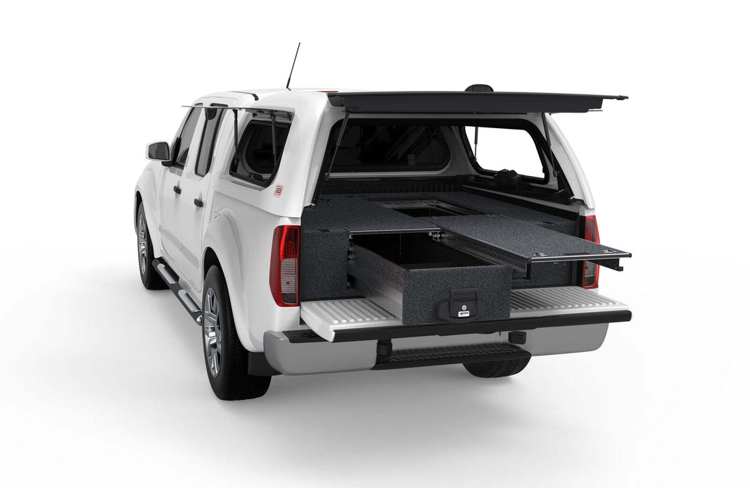 SINGLE ROLLER FLOOR DRAWERS TO SUIT NISSAN NAVARA D40 RX DUAL CAB 11/2005-03/2015