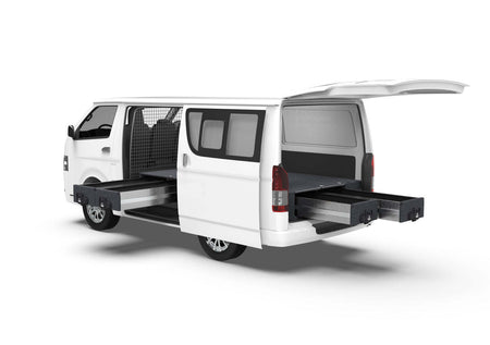 FIXED FLOOR SIDE DRAWERS & FIXED FLOOR REAR DRAWERS TO SUIT TOYOTA HIACE VAN 01/2005-04/2019
