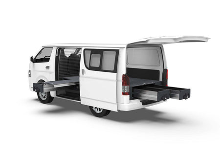 SINGLE ROLLER FLOOR SIDE DRAWERS & FIXED FLOOR REAR DRAWERS TO SUIT TOYOTA HIACE VAN 01/2005-04/2019