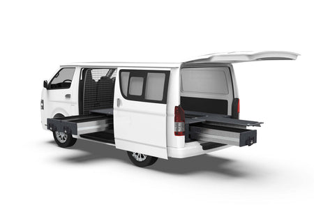 FIXED FLOOR SIDE DRAWERS & SINGLE ROLLER FLOOR REAR DRAWERS TO SUIT TOYOTA HIACE VAN 01/2005-04/2019