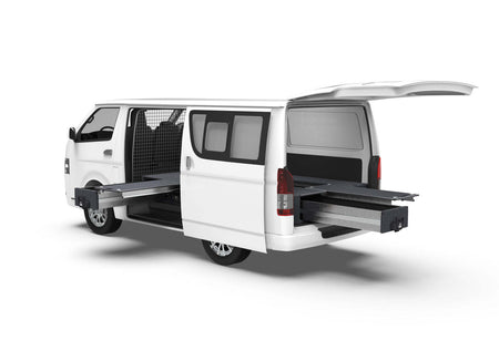 SINGLE ROLLER FLOOR SIDE DRAWERS & SINGLE ROLLER FLOOR REAR DRAWERS TO SUIT TOYOTA HIACE VAN 01/2005-04/2019