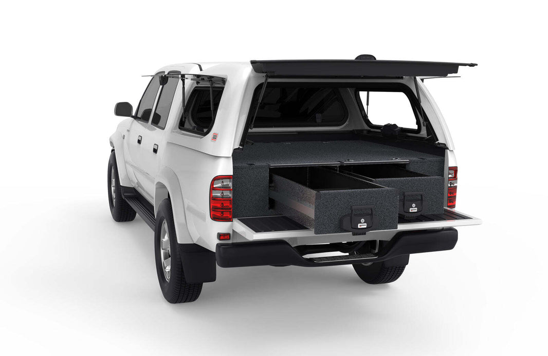 FIXED FLOOR DRAWERS TO SUIT TOYOTA HILUX DOUBLE/DUAL CAB 11/1997-02/2005