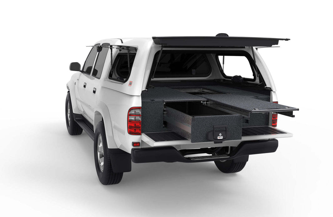 SINGLE ROLLER FLOOR DRAWERS TO SUIT TOYOTA HILUX DOUBLE/DUAL CAB 11/1997-02/2005