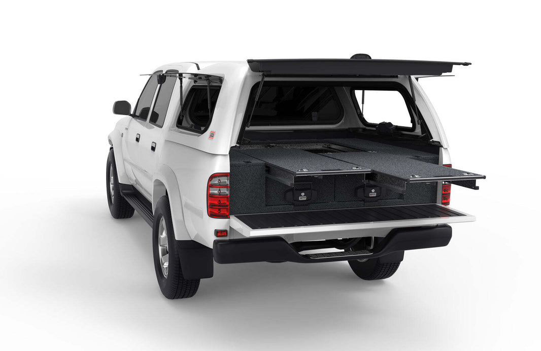 DUAL ROLLER FLOOR DRAWERS TO SUIT TOYOTA HILUX DOUBLE/DUAL CAB 11/1997-02/2005