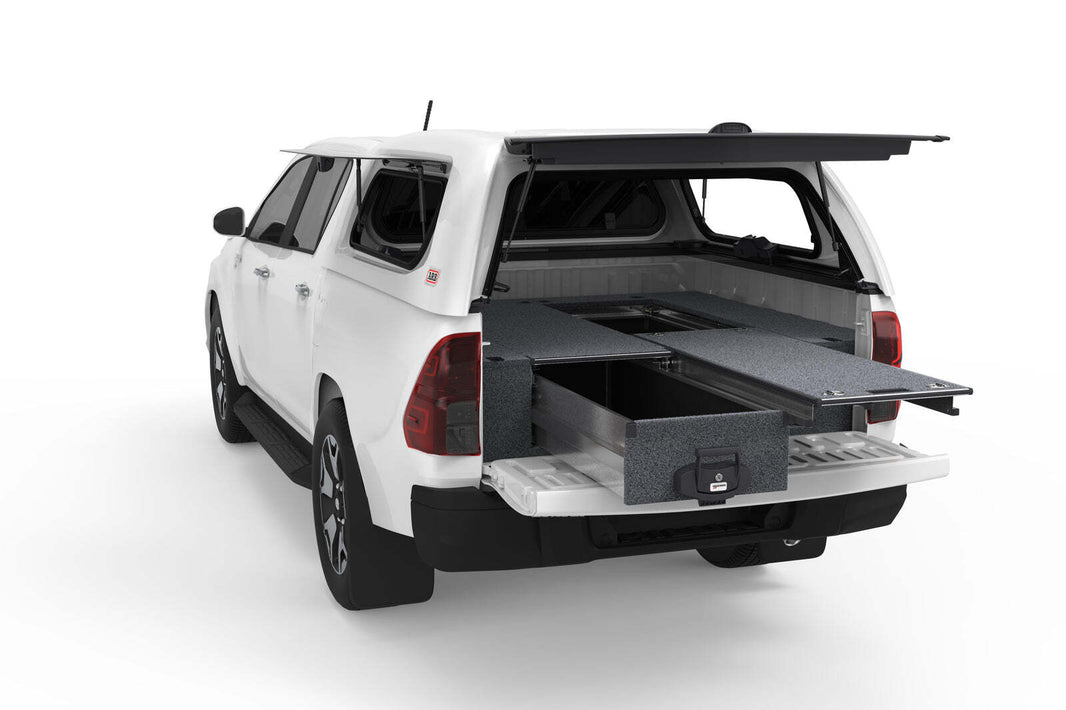 SINGLE ROLLER FLOOR DRAWERS TO SUIT TOYOTA HILUX DOUBLE/DUAL CAB 10/2015-08/2021