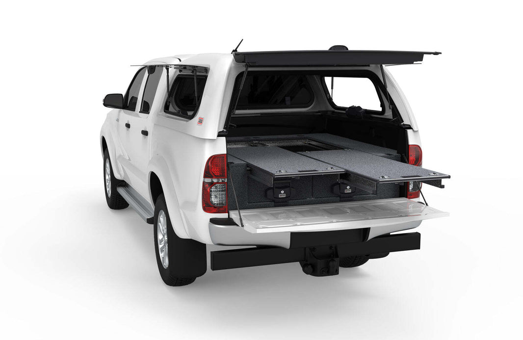 DUAL ROLLER FLOOR DRAWERS TO SUIT TOYOTA HILUX SR5 J DECK DOUBLE/DUAL CAB 03/2005-09/2015