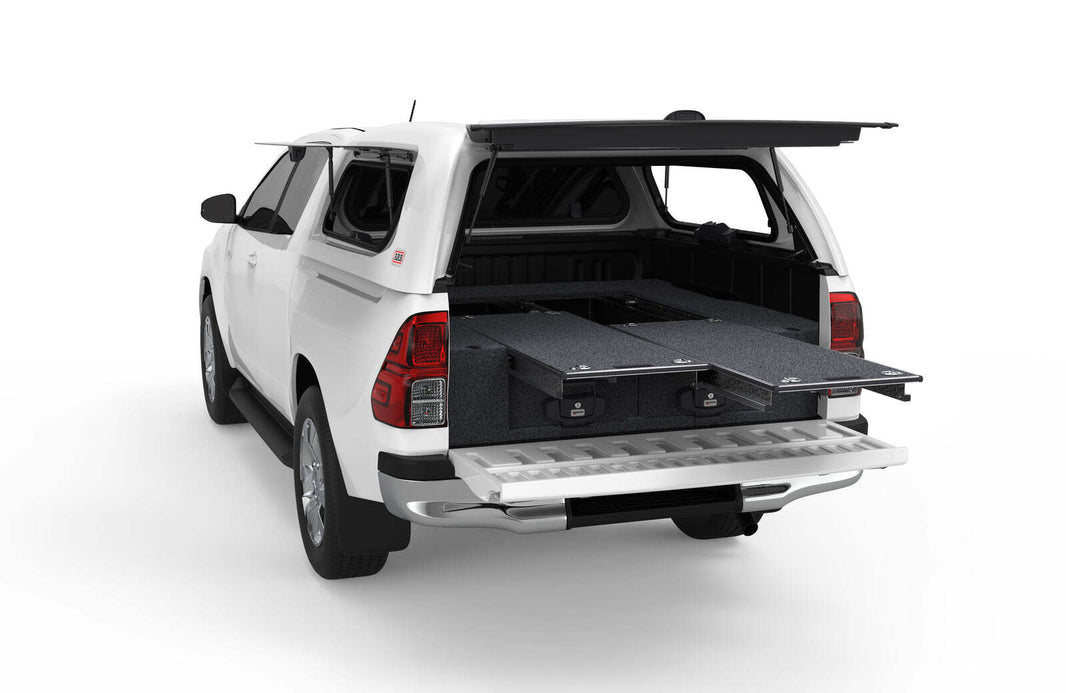 DUAL ROLLER FLOOR DRAWERS TO SUIT TOYOTA HILUX EXTRA CAB 09/2021-CURRENT