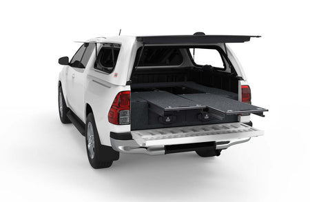 DUAL ROLLER FLOOR DRAWERS TO SUIT TOYOTA HILUX EXTRA CAB 09/2021-CURRENT